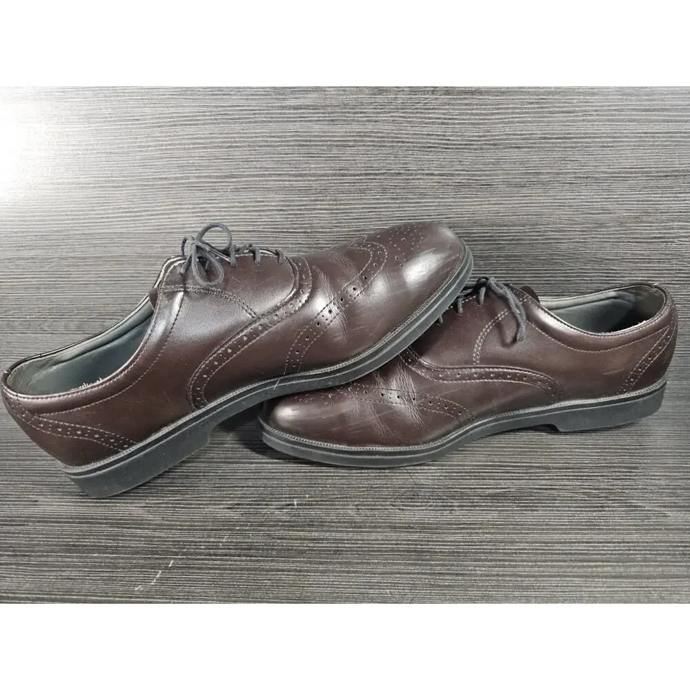 RED WING Brown Leather Wingtip Shoes Safety Toe MENS 12 USA Lace Up 2413-05